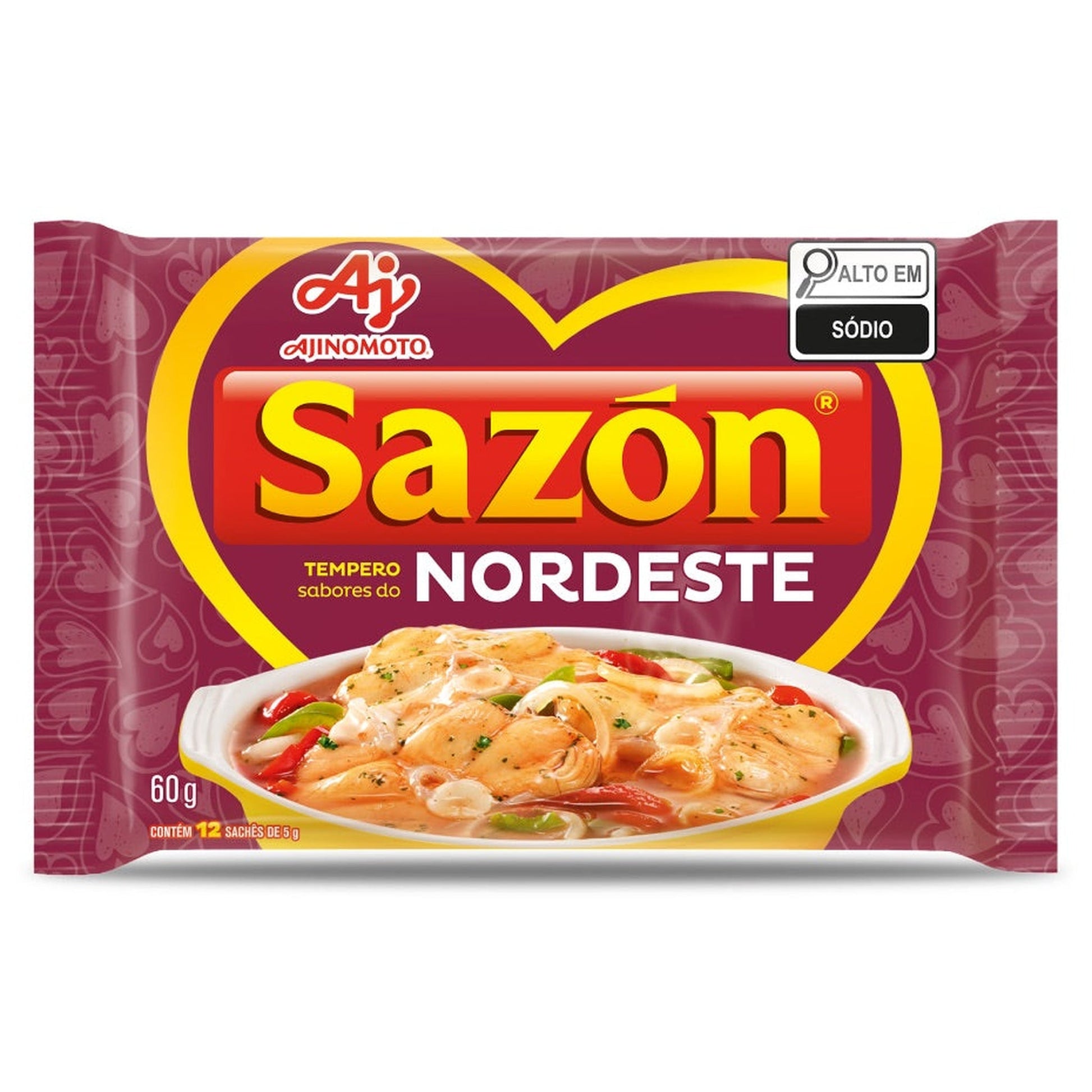Sazon Tempero Pronto Nordeste 60g sobre fundo branco