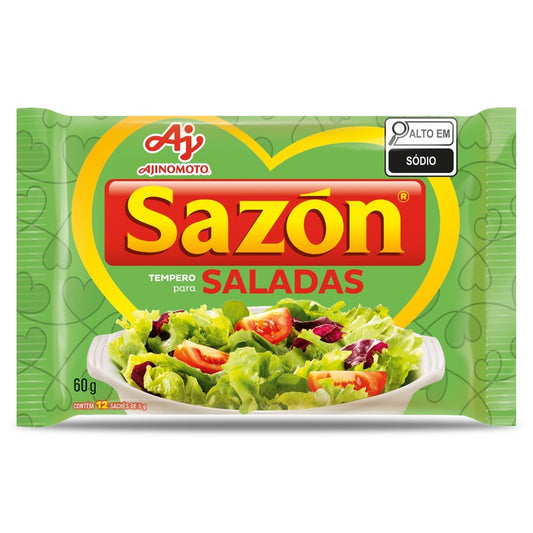 Sazon Tempero Pronto Salada 60g sobre fundo branco