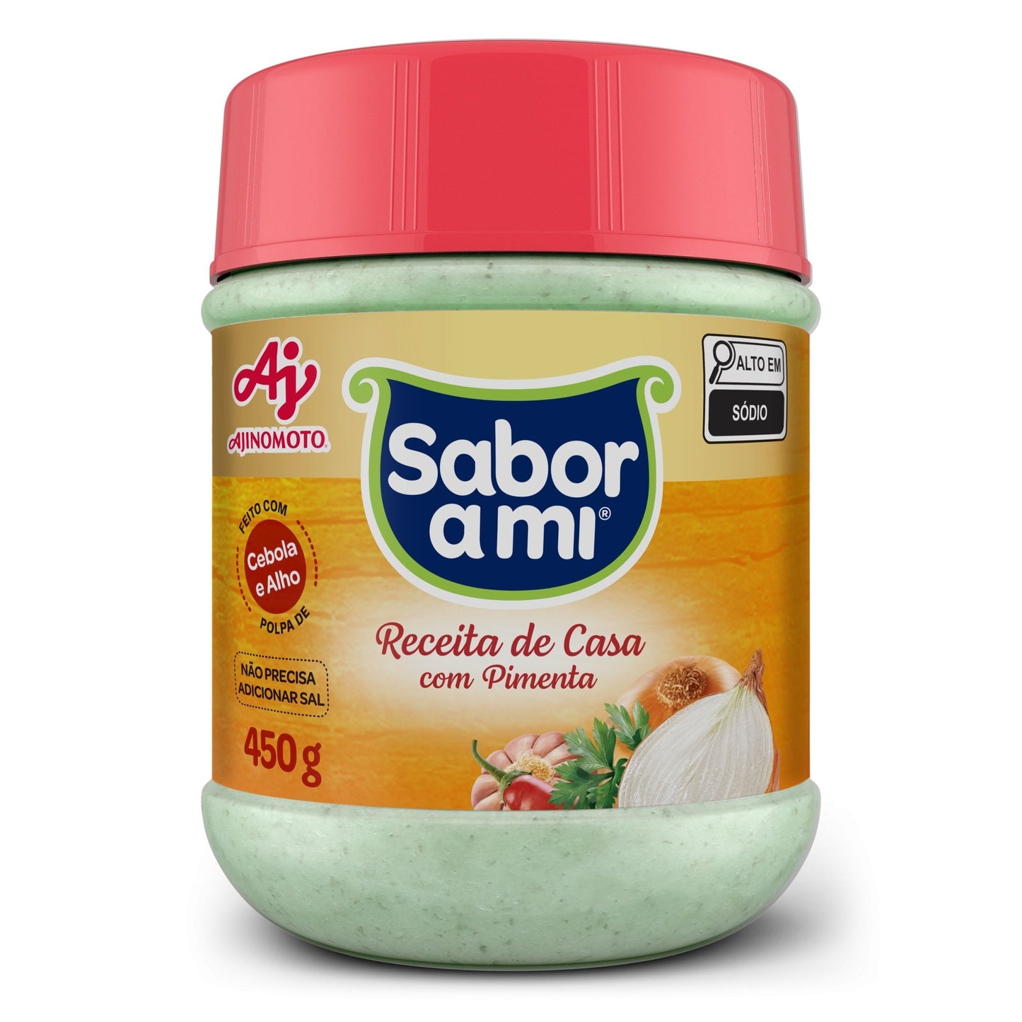 Tempero Receita De Casa Com Pimenta 450g sobre fundo branco